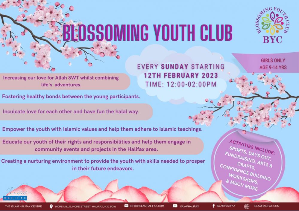 BLOSSOMING YOUTH CLUB ( Summer time - 2pm-4pm)