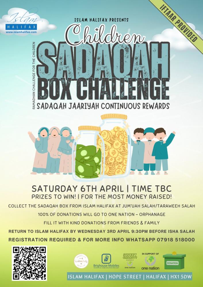 Sadaqah box Challenge for One Nation